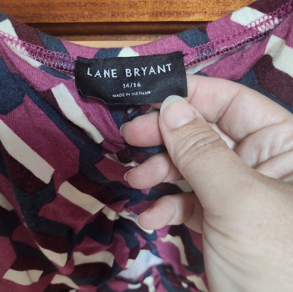 Lane Bryant Purple and White Patterned Dress - Picture 4 of 4